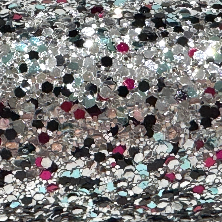 Silver Mix Chunky Glitter Leatherette
