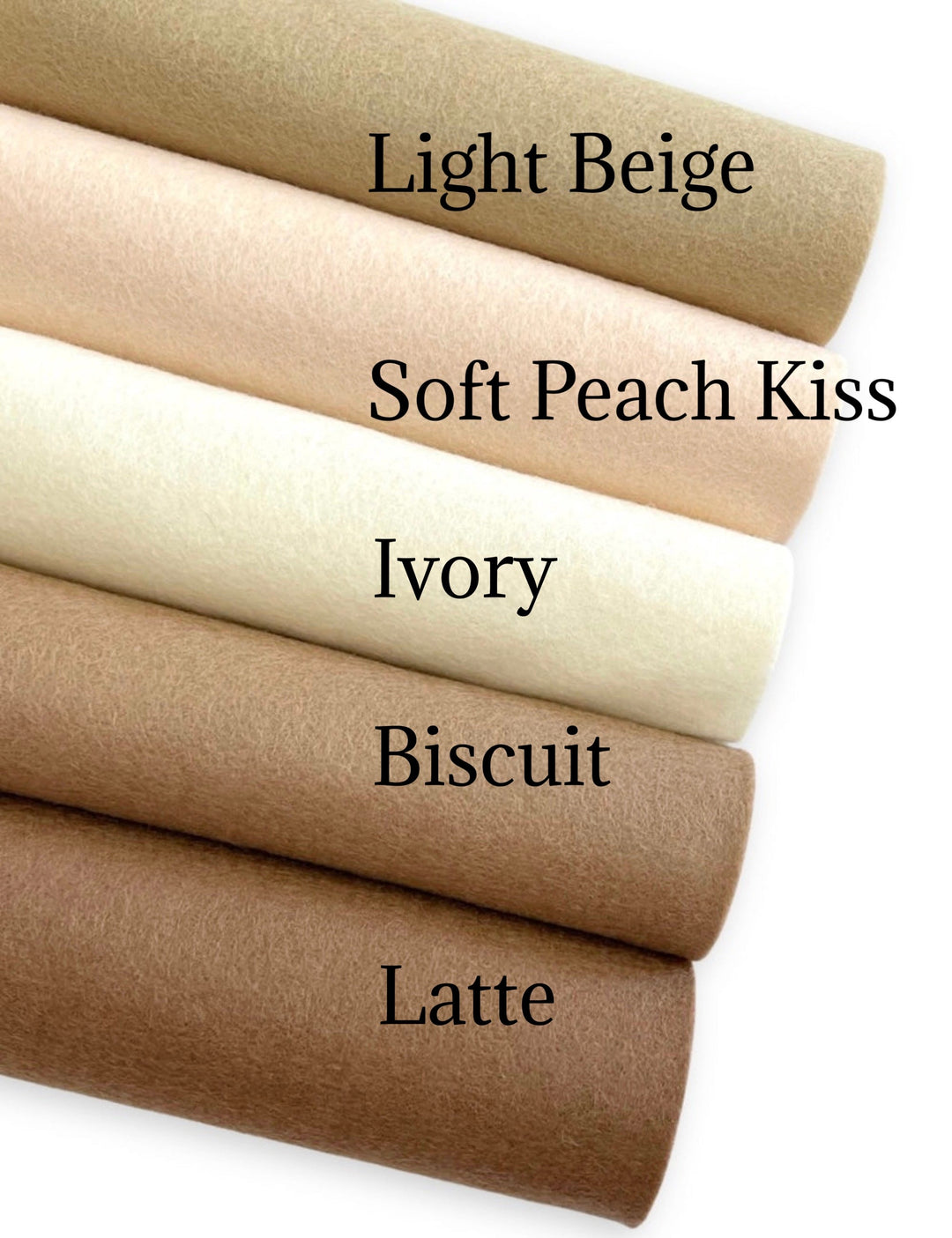 Natural Skin Wool Felt Bundle - 5 Sheets