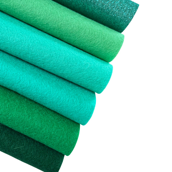 Emerald Teal Merino Wool Felt Bundle