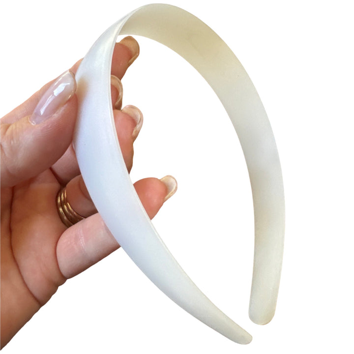 Plain Plastic Headband Blanks in White, 10mm and 25mm