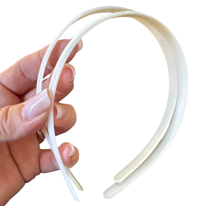 Plain Plastic Headband Blanks in White, 10mm and 25mm