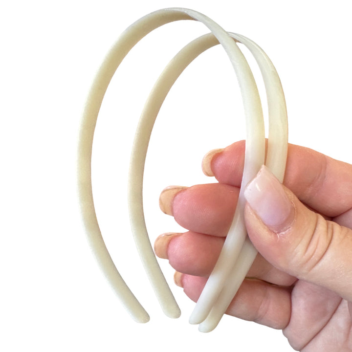 Plain Plastic Headband Blanks in White, 10mm and 25mm