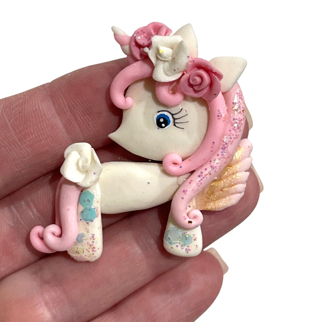 Pink Unicorn Bow Clay