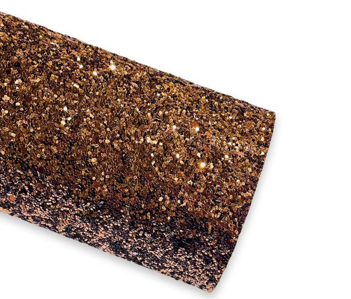 Bronze Chunky Glitter Leatherette Fabric sheet