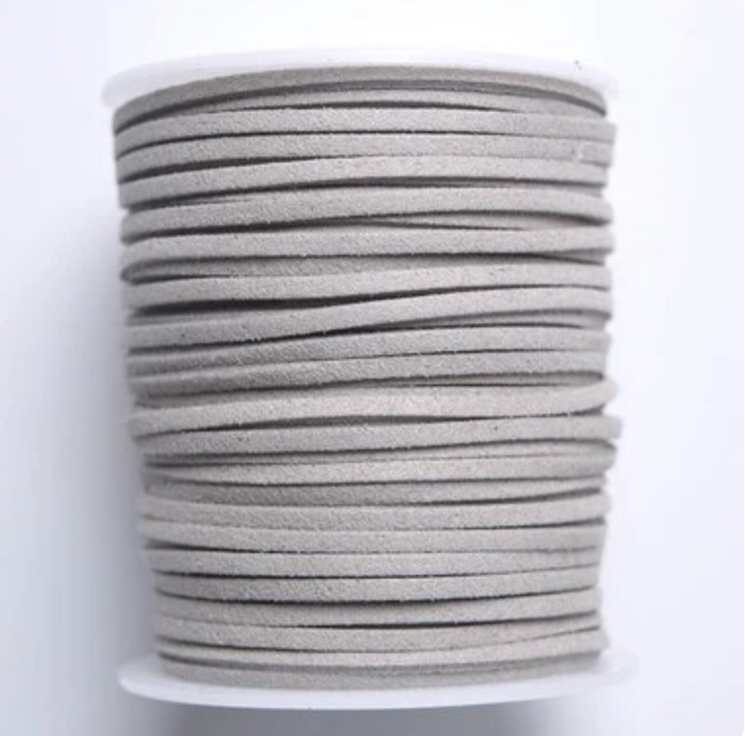 Light Grey Faux Suede Cord - 5m - Pale Grey Suede Cord