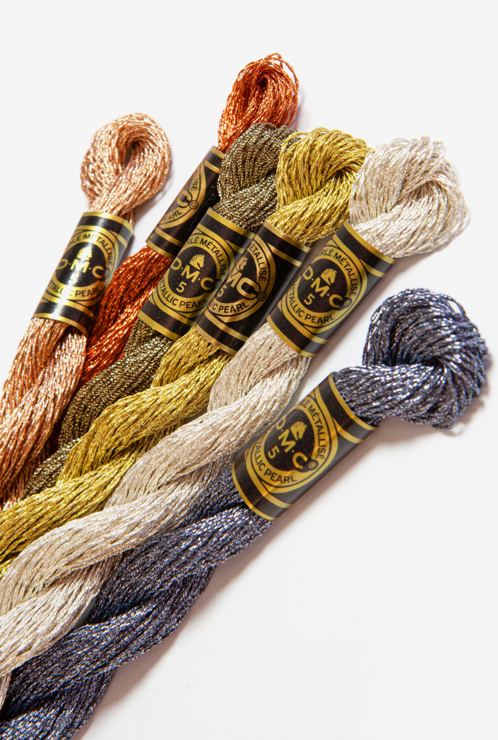 DMC Perle Metallic Gold No. 5282 -  Size 5 - Metallic Embroidery Floss