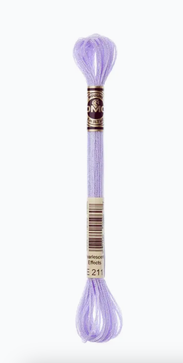 DMC Light Effects Metallic Floss   · Pearlescent Light Parma Violet  ·  E211