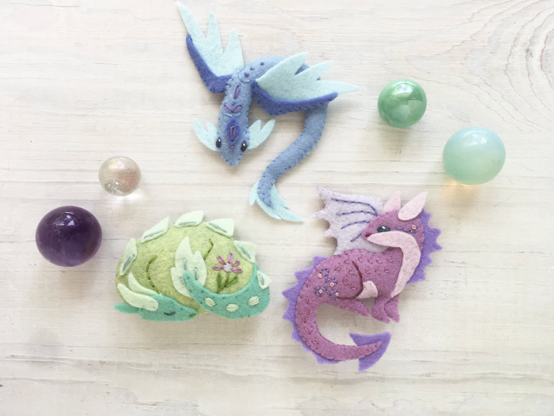 All 6 Baby Dragons Felt Animal Sewing Patterns Dragon Rainbow