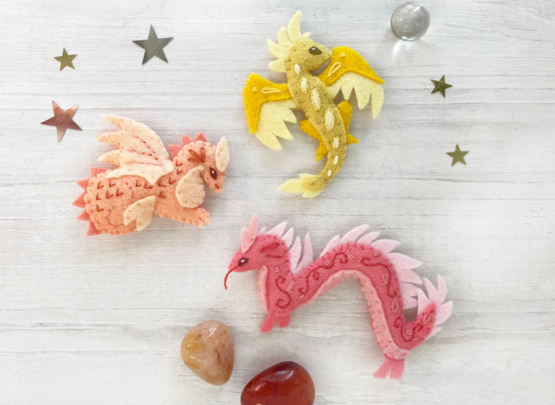 All 6 Baby Dragons Felt Animal Sewing Patterns Dragon Rainbow