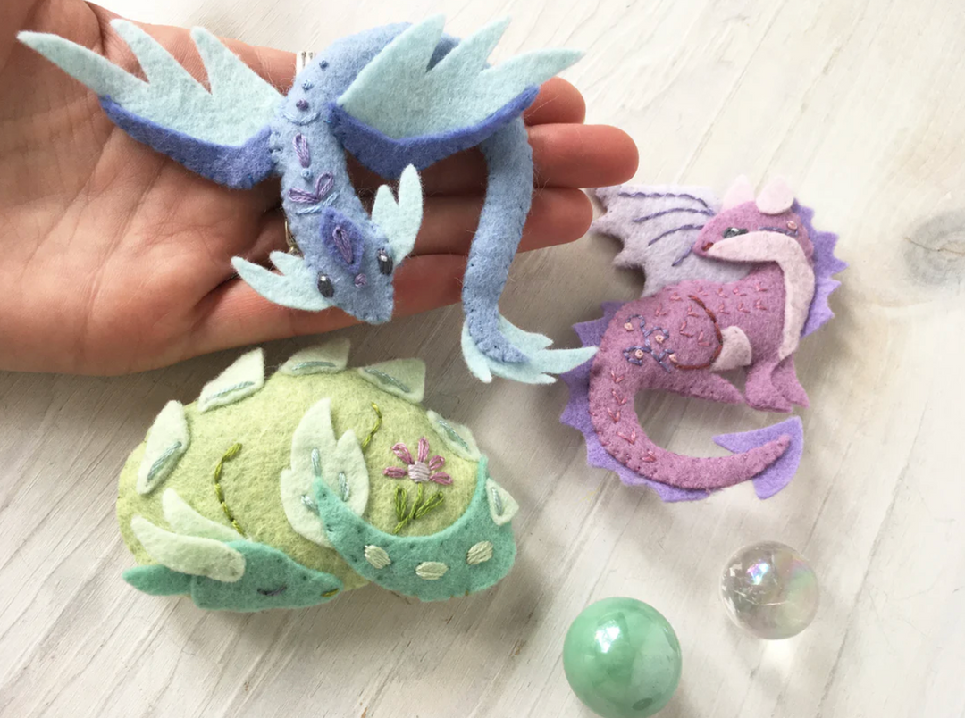 All 6 Baby Dragons Felt Animal Sewing Patterns Dragon Rainbow