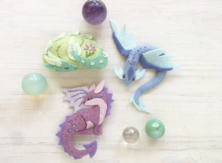 All 6 Baby Dragons Felt Animal Sewing Patterns Dragon Rainbow