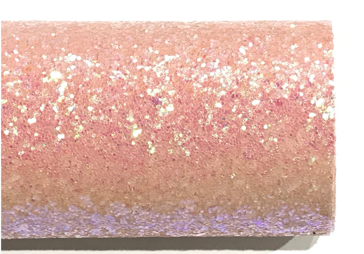Blush Pink Chunky Glitter Fabric Sheet 0.7mm Thick | Smooth White Rear | Great for Backing | Shoes