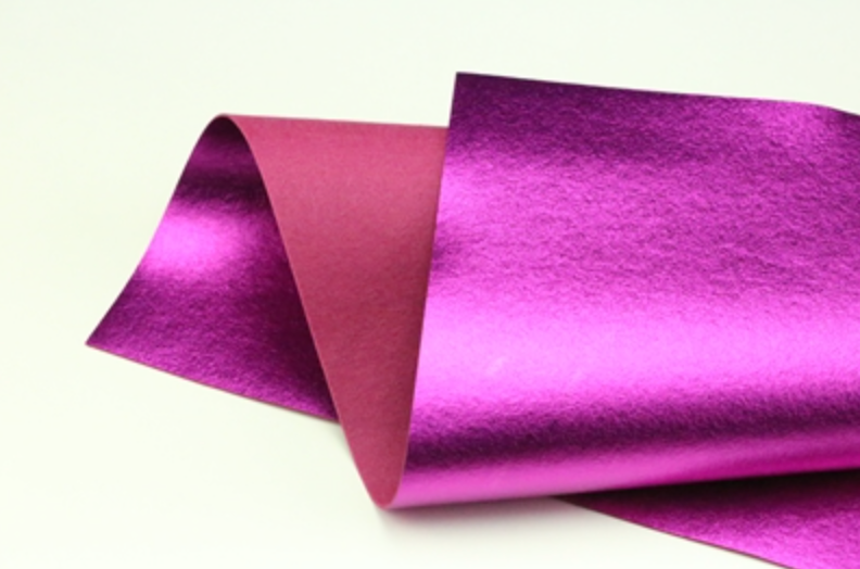 Radiant Pink Metallic Merino Wool Felt