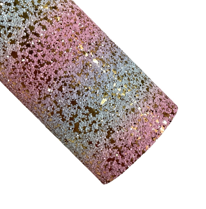 Preorder Rainbow Matte Rose Gold Sparkle Chunky Glitter Leather