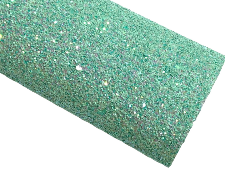 Original Mint Chunky Glitter Fabric Sheet - Regular Mint Glitter