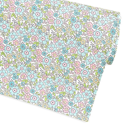 Aqua Blue and Pink Floral Glitter Leatherette Bundle