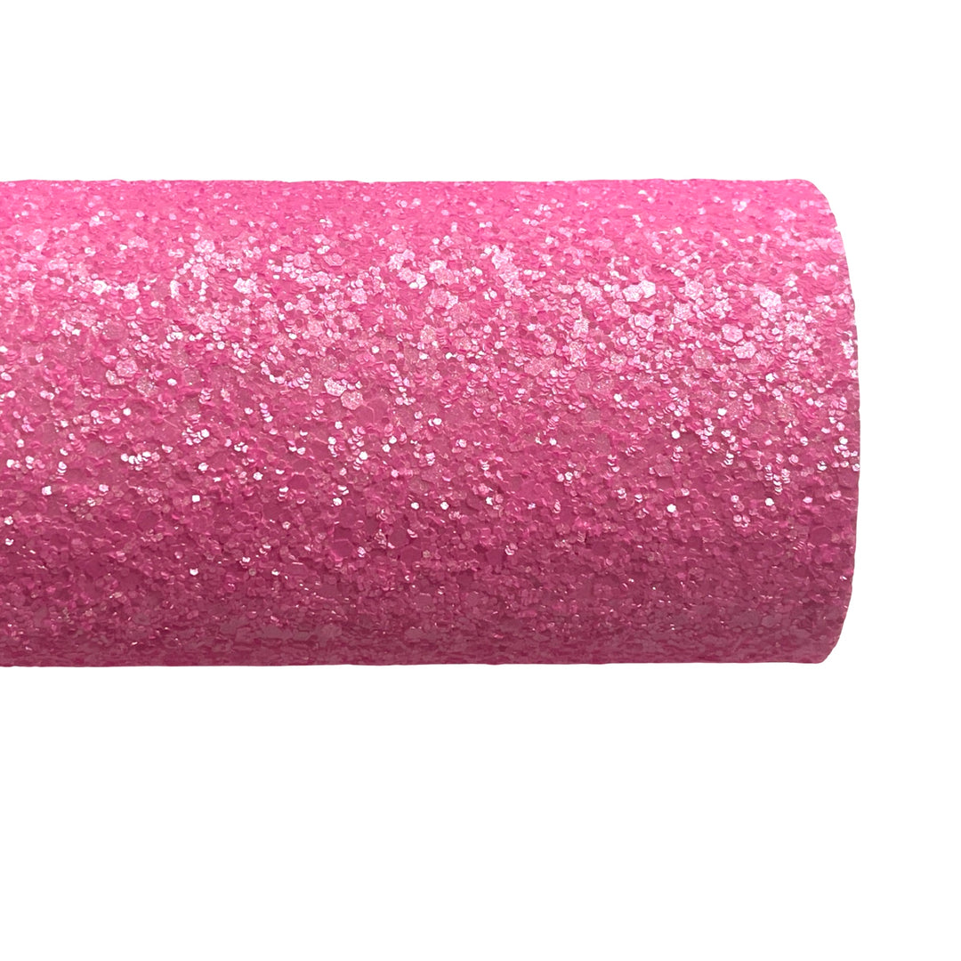 Pink Matte Pearl Chunky Glitter Leather