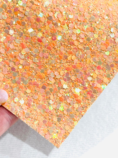 Peaches Holo Chunky Glitter Leather