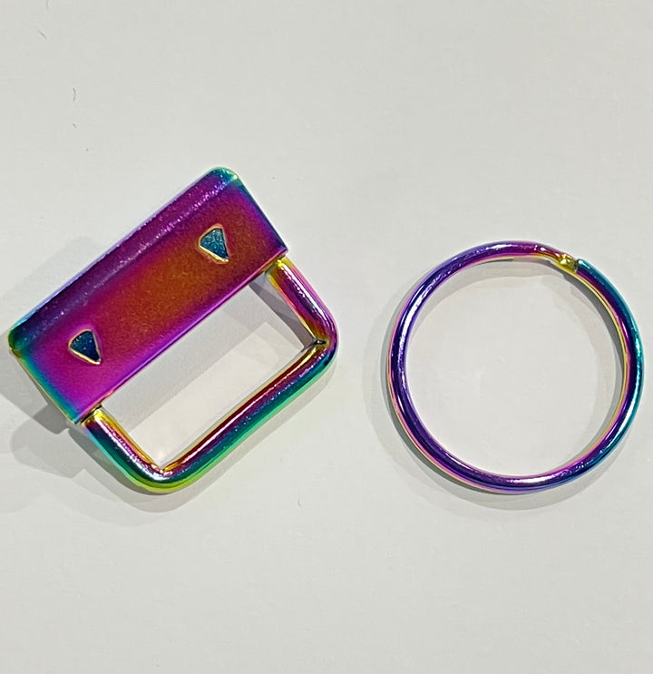 Rainbow Key Fob Hardware 1 Inch (25mm) Key Fob with 25 mm Split Ring