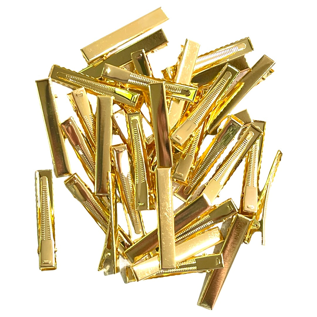 55mm Quality Gold Alligator Clips with Teeth  in choice of 25, 50 or 100 Packs
