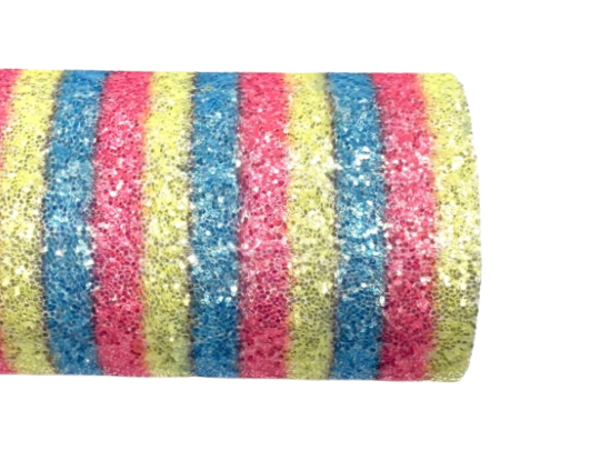Candy Striped Glitter Leather
