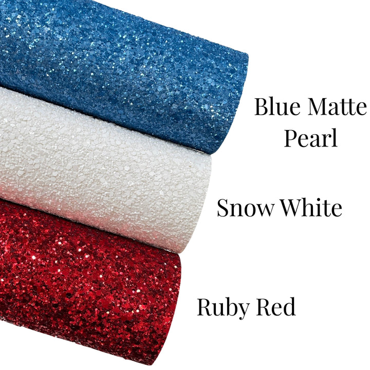 Snow White Chunky Glitter Leather | Available in rolls | Matte White Big Sequin Glitter Leather