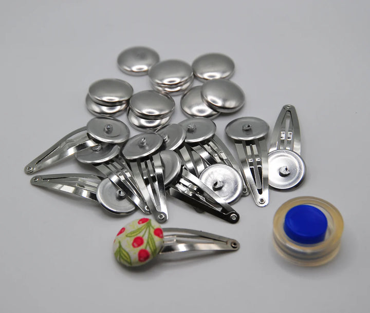 Jackobindi’s Attached Button + Silver Snap Clip - Australian Made in Melbourne - 23mm or 28mm
