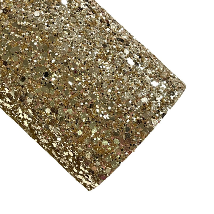 Pale Gold Sparkle Premium Chunky Glitter Leather