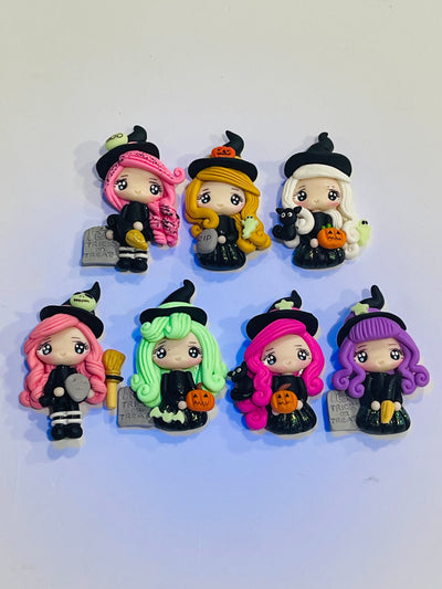 Blond Witch Bow Clay - Glow in the Dark - Halloween Witch Bow Clay Embellishment