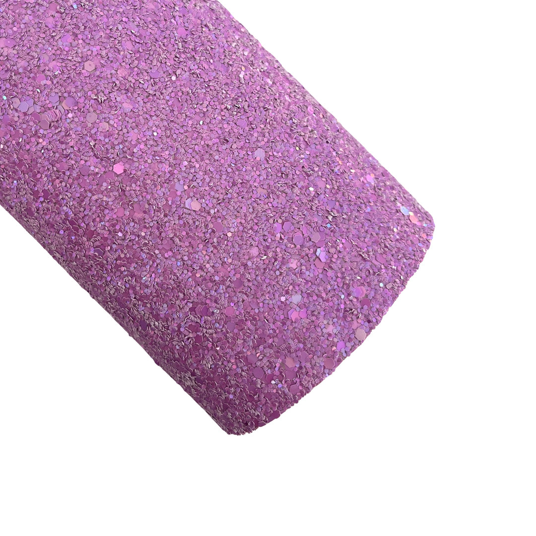 Paillettes chunky violet clair| Disponible en rouleaux | Cuir pailleté violet