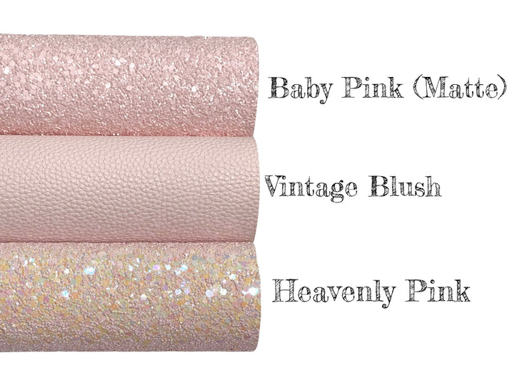 Tissu en faux cuir rose blush vintage - Nouveau stock