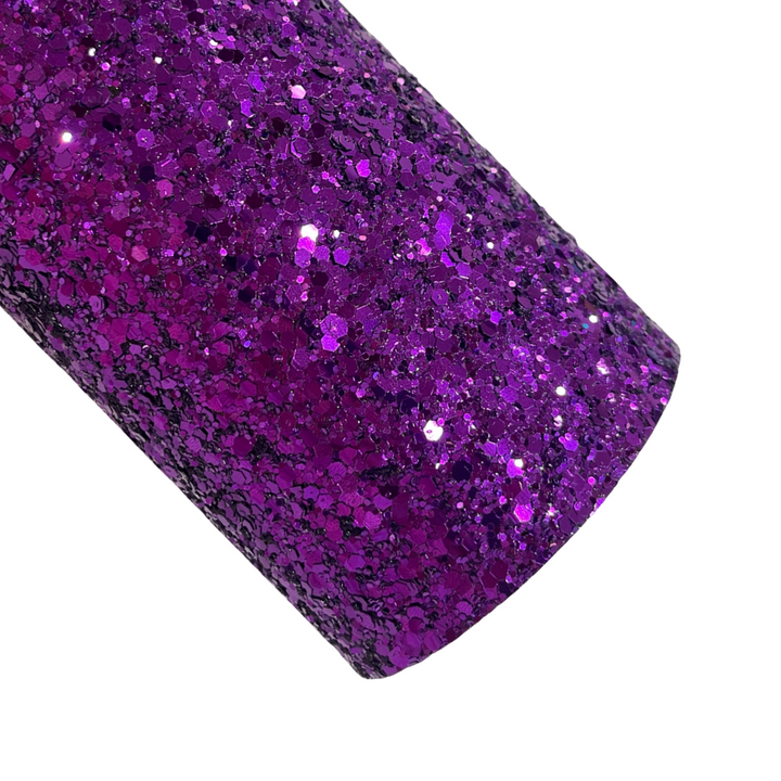 Purple Sparkle Chunky Glitter Leather