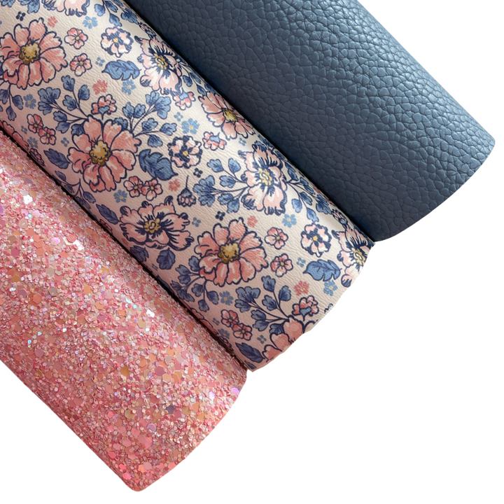 Lot de paillettes en similicuir floral Claudia