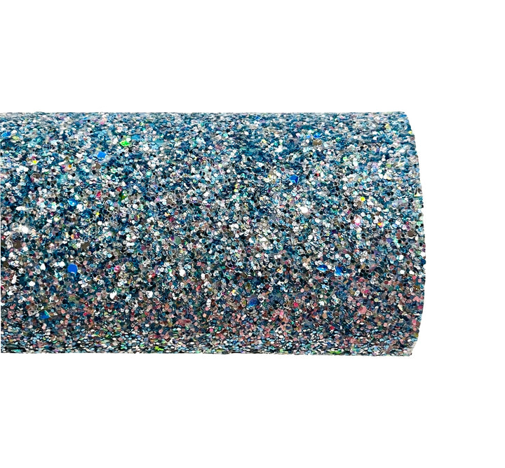 Blue Multicoloured Chunky Glitter Sheet