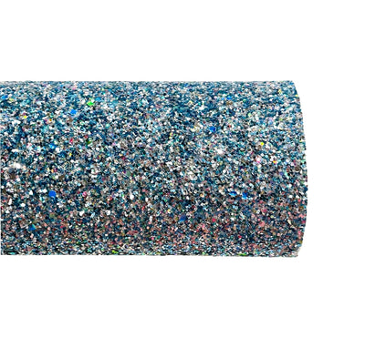 Blue Multicoloured Chunky Glitter Sheet