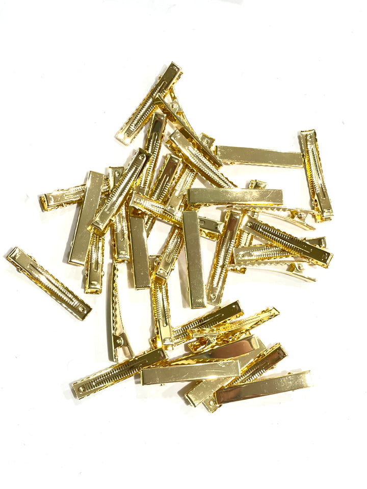 Gold 40mm Strong Premium Gold Alligator Hair Clips with teeth 10, 25, 50 or 100