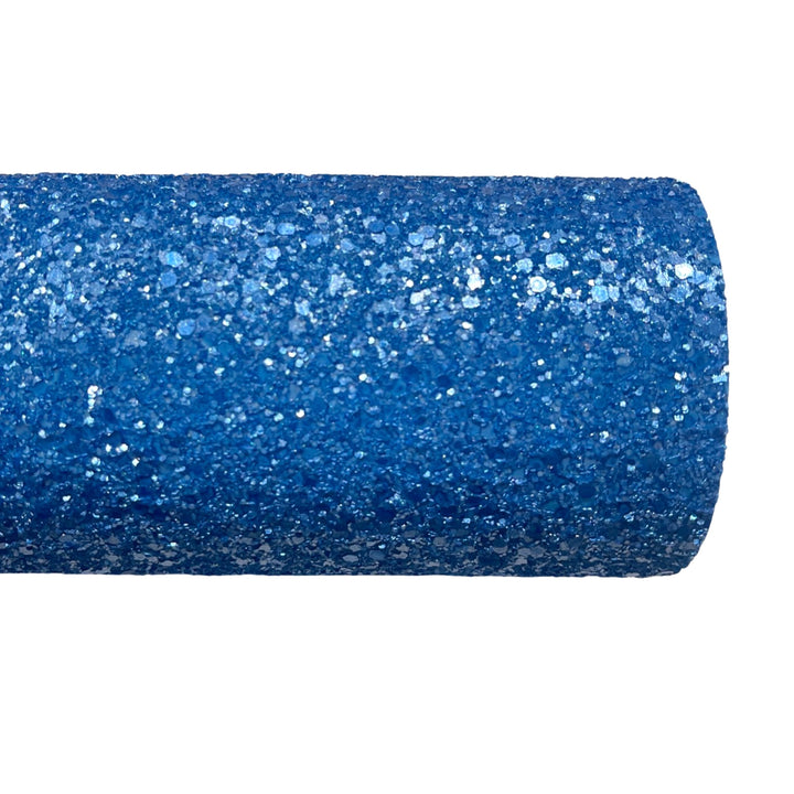Blue Matte Pearl Chunky Glitter Leather