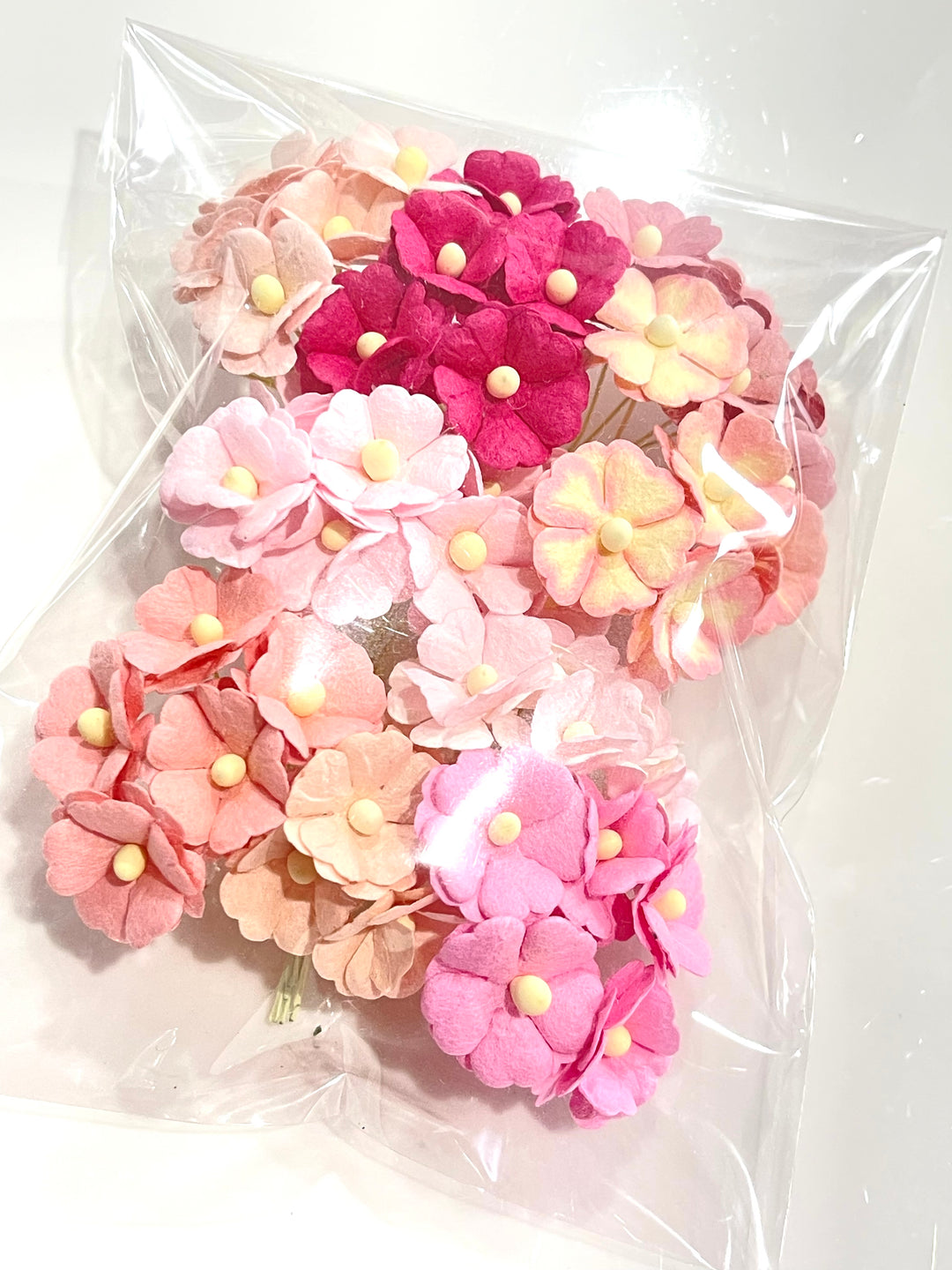 PREORDER Bulk 50 Large Sweetheart Blossoms Mulberry Paper Flowers - 10 Mixed Pinks