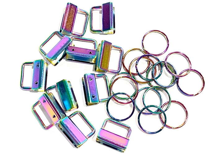 Rainbow Key Fob Hardware 1 Inch (25mm) Key Fob with 25 mm Split Ring