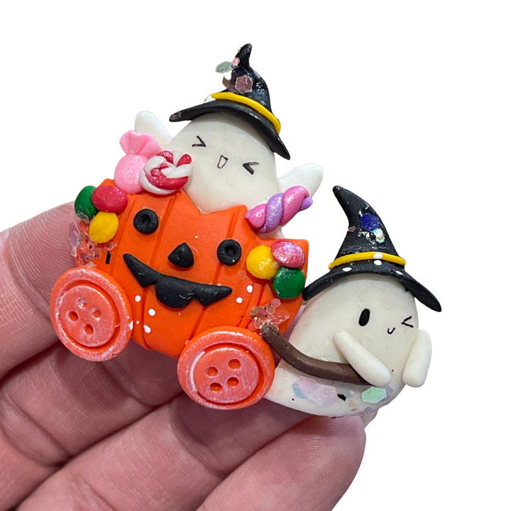 Ghost Pumpkin Carriage Bow Clay from our Enchanted Maker