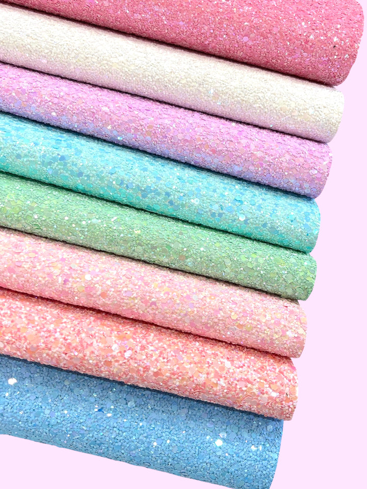 Beauty Pink Chunky Glitter Leather | Available in Rolls | Pink Glitter Leather