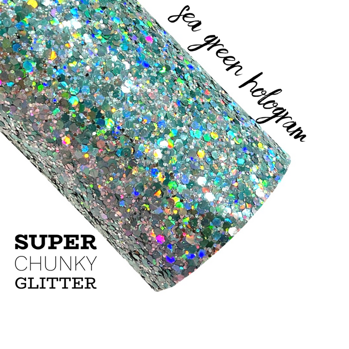 Sea Green Hologram Super Chunky Glitter