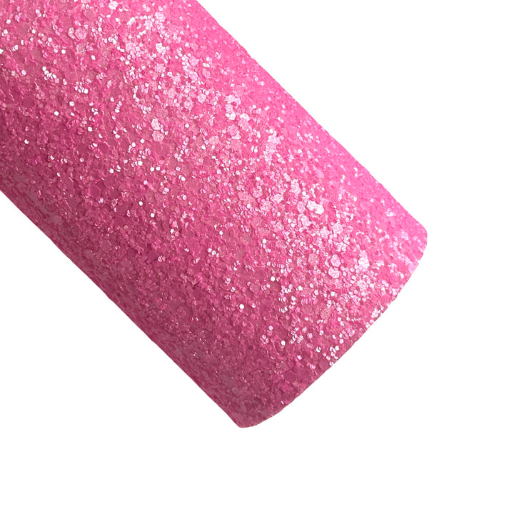 Pink Matte Pearl Chunky Glitter Leather