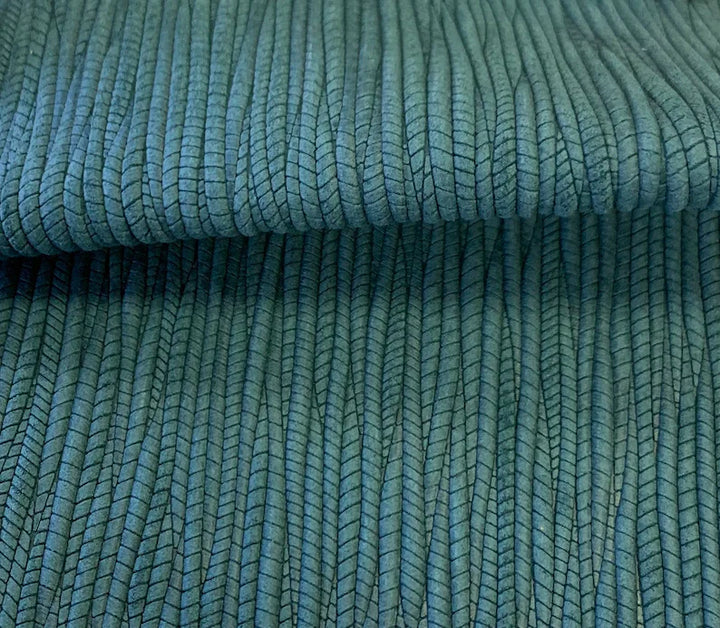 Gamme Bleu Vert - Feuille de Cuir Véritable en Relief Feuille de Palmier pour Boucles d'Oreilles