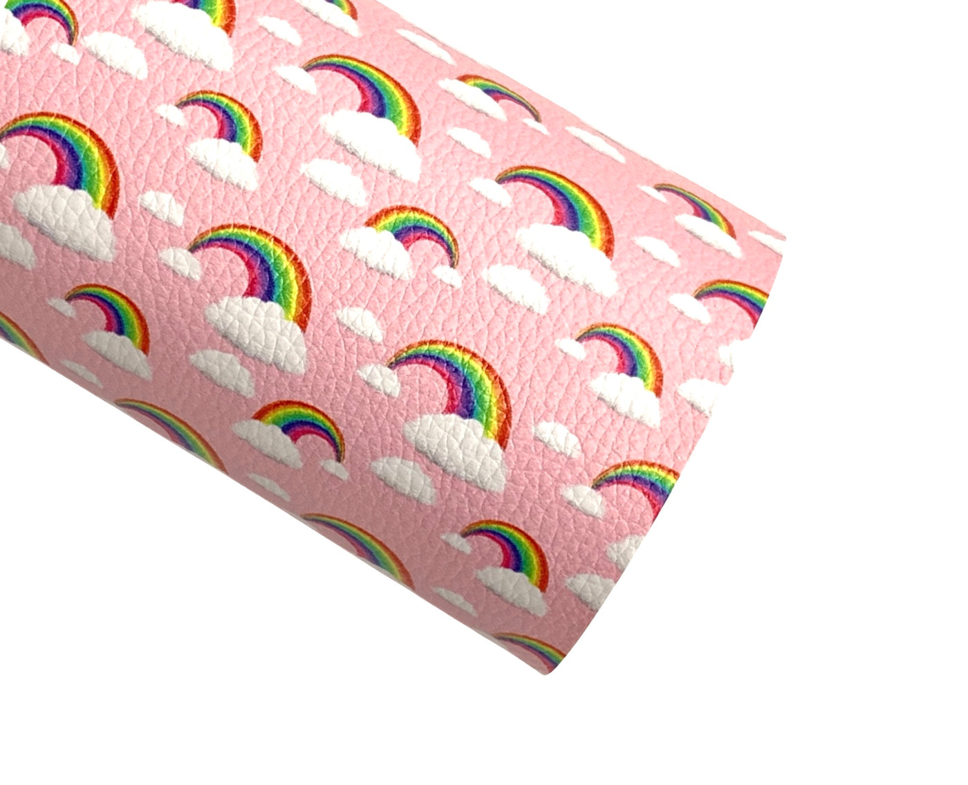 Pink Rainbows Faux Leatherette Sheet
