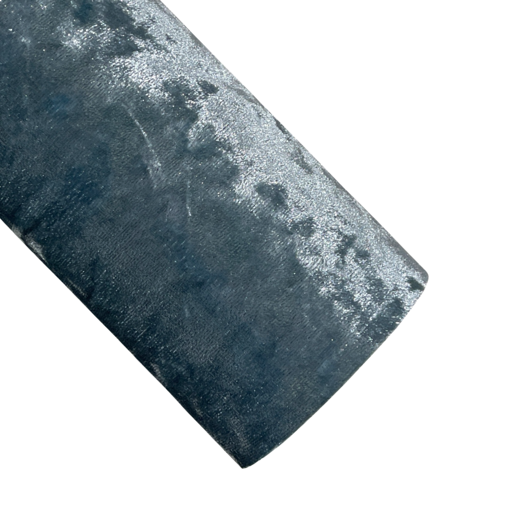 Stormy Grey Crushed Velvet Fabric
