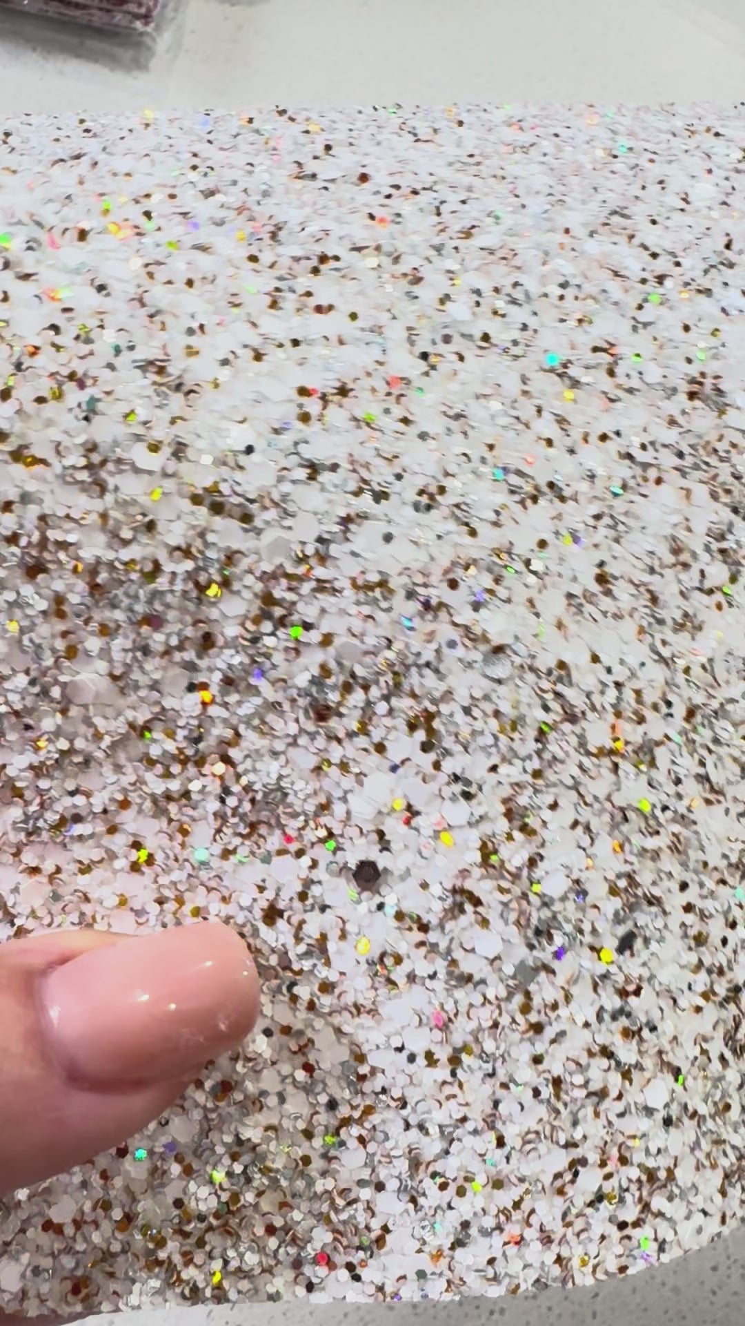 White Christmas Sparkle Chunky Glitter Leather