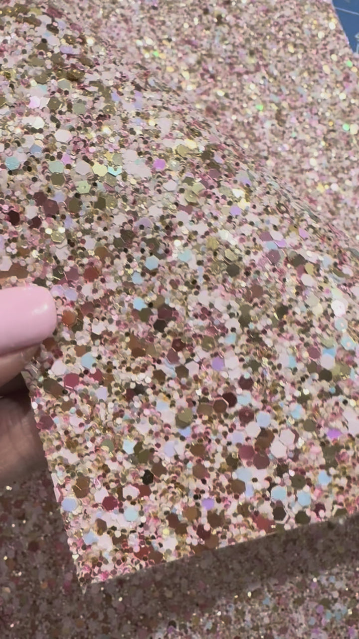 Soft Pink Whispers Chunky Glitter Leatherette