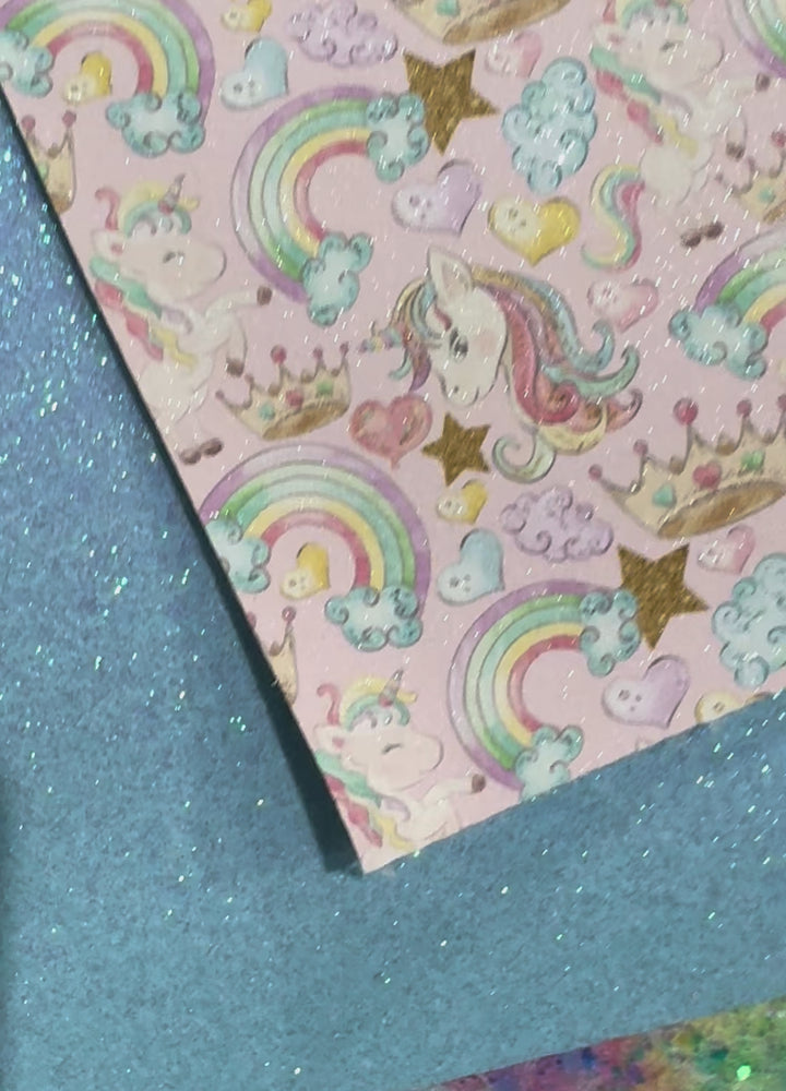 I Love Unicorns Shimmer Suede Leatherette