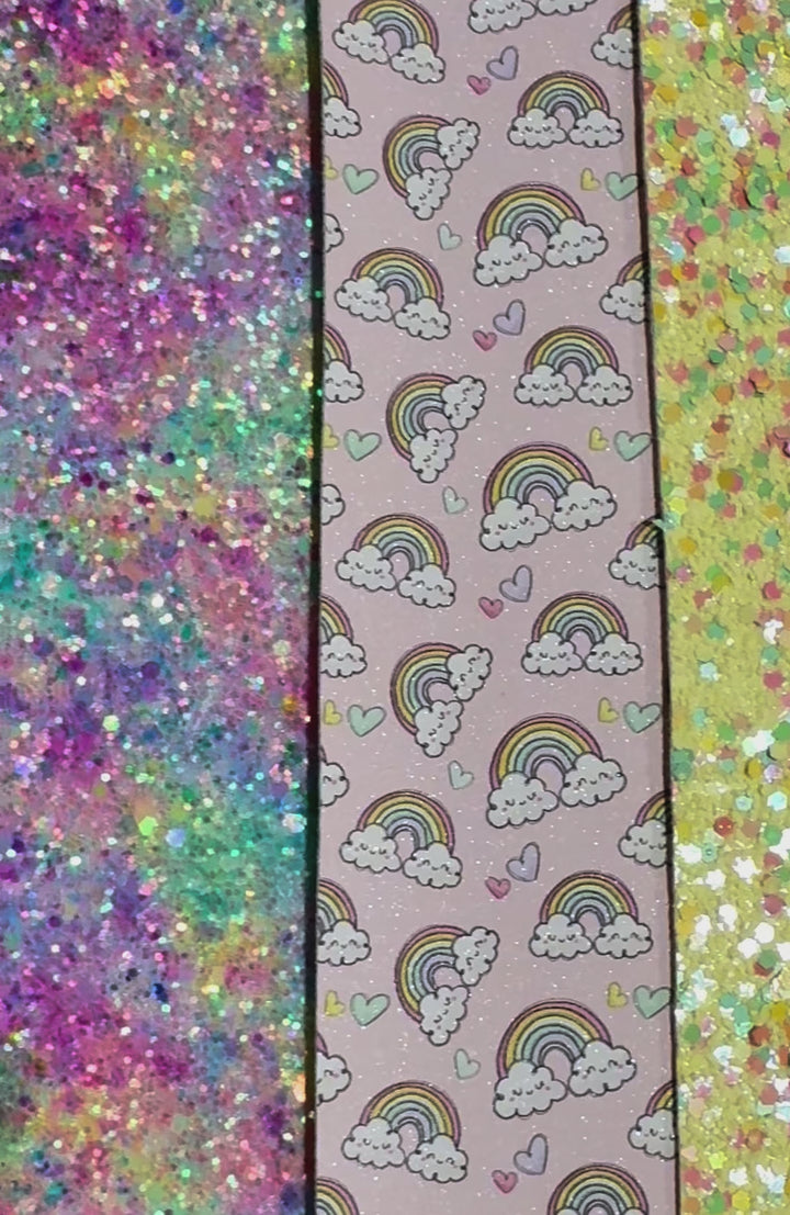Magic Rainbows Shimmer Suede Leatherette